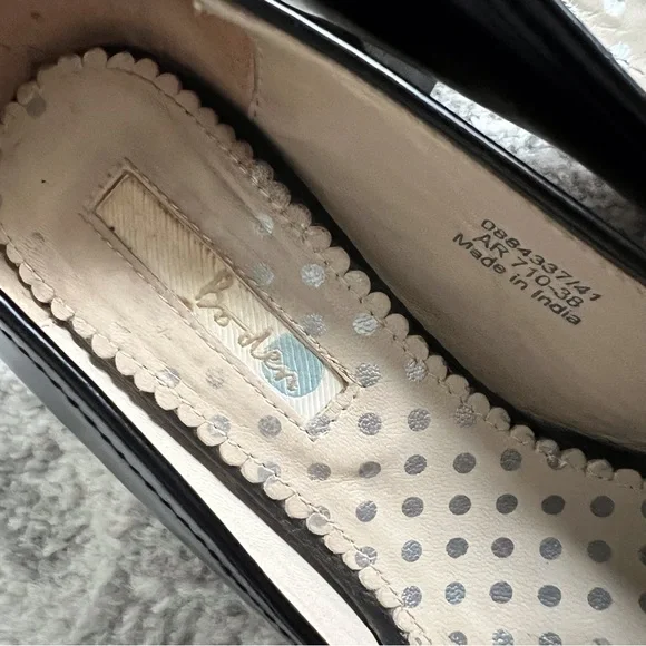 Boden Black Loafer High Heel Pumps Oxford Leather Women’s 38 7.5 - Picture 9 of 9
